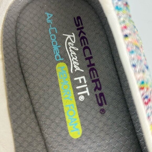 Skechers Multi-Color Speckle Colorful Pull On Sneakers Memory Foam Air-Cool 9.5 - Picture 11 of 16